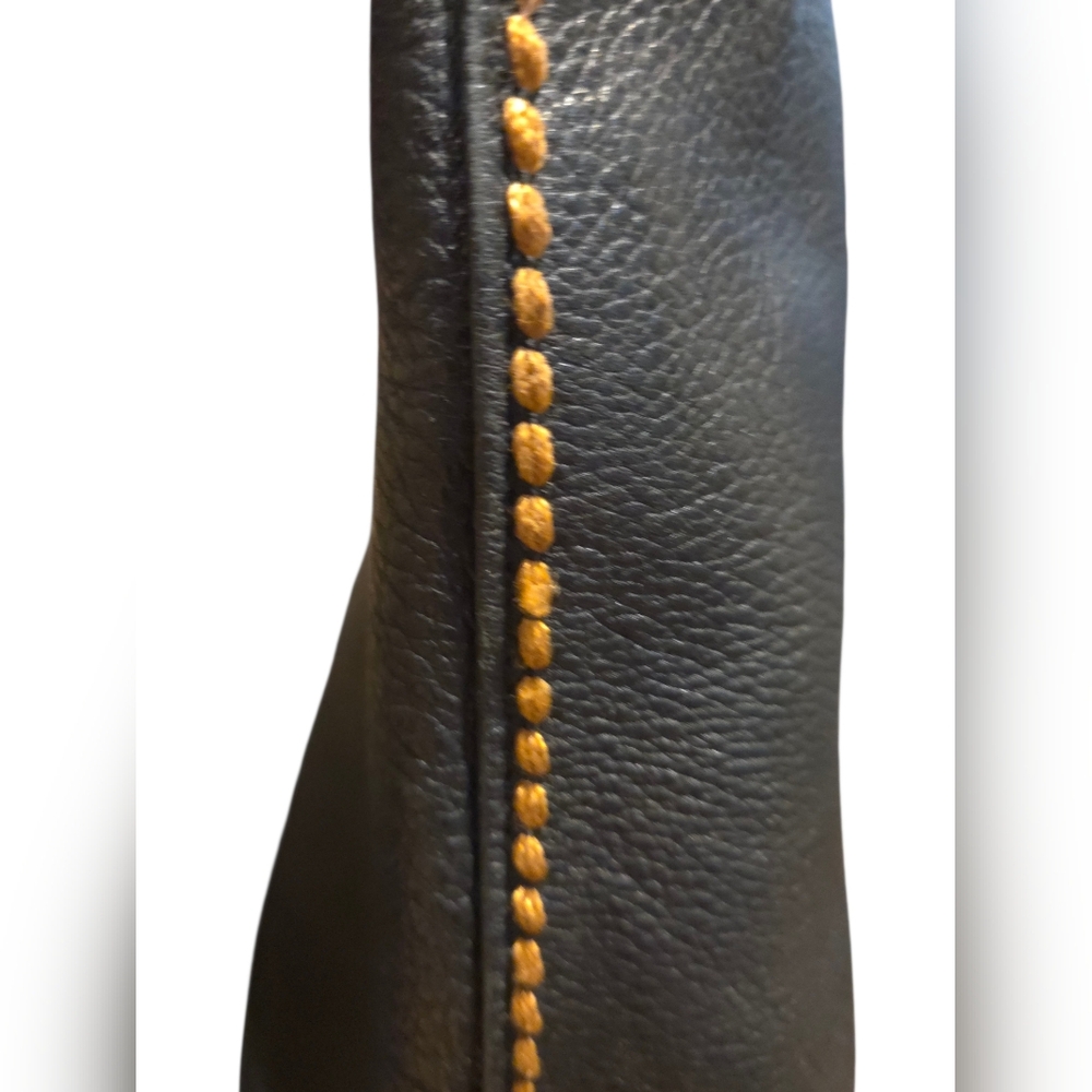 Plinio Visonà Classic Pebbled Leather Tote Featuring Tortoise-shell Satchel Bag - Picture 3 of 15